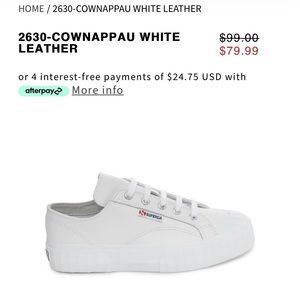 NIB Superga 2630 COWNAPPAU WHITE LEATHER Size 36 (USA size 6)
